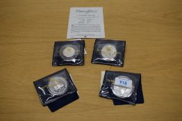 Four Silver Coins, Royal Mint 1994 Silver Proof D-Day Commemorative Fifty Pence, Westminster Mint