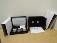 Two Coin Sets, Data Stamp Platinum Jubilee Historic Issue Three Coin Set, Cupro-Nickel 1953 Crown,