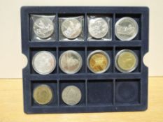 Ten Crown sized Medallions, 1994 Isle of Man Silver D-Day 1 Crown x4, 2006 Guernsey Victor Buller