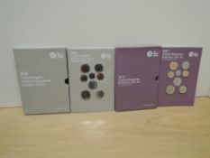 Two Royal Mint UK Coin Sets, 2017 Definitive, 2018 Brilliant Uncirculated Definitive, 8 coin sets