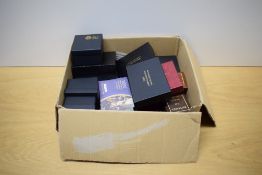 Royal Mint Coin Boxes and Cases, Sovereign x 10, 1/10oz Britannia, 1/4 Britannia x3 and