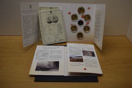 A Bradford Exchange Lest We Forget Coin Set, 2018 Rose Gold 22 carat Quarter Sovereign, Tristan Da