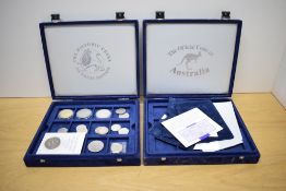 GB Coins, 1990 Five Pounds on card, 1993 Five Pounds, 1986 1989, 1999, 2003 circulated Two Pounds,