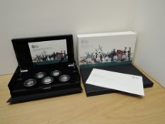 A Royal Mint 2019 Celebrating 50 Years of the 50p, British Military Set, Five Silver Proof 50p