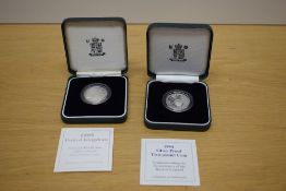 Two Royal Mint Silvder Proof Two Pound Coins, 1994 Tercentenary of the Bank of England and 1995