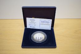 A Westminster Mint 2oz Silver Commemorative Medallion, Concorde's Last Flight, in plastic capsule