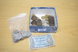 GB Coins, Queen Victoria 1889 Silver Half Crown, Godless Silver Florin no date visible, Gothic