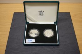 A Royal Mint 2005 200th Anniversary Nelson Trafalgar, Silver Proof Commemorative 2 Coin Piedfort