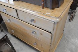 A Victorian pine chest of two over two drawers, width approx. 105cm