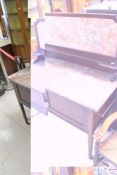 A late Victorian or Edwardian mahogany wash stand having marble top and splash back, width 118cm