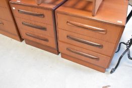 A pair of teak G plan bedside drawers, width approx. 48cm