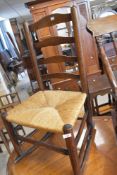 A 19th Century rush seated rocking chair