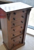 A Victorian mahogany Wellington chest of seven drawers, height approx. 103cm