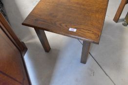 A traditional oak low occasional coffee table , approx. 44 x 43cm