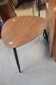 A 1970s occasional table, plectrum form