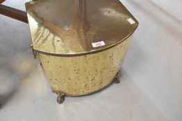 A 19th Century brass coal bucket, liner af, width approx. 34cm