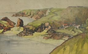 Claude Buckle (British 1905-1973) a pair of pastel drawings, 'Kynance Cove' and 'Newquay', signed