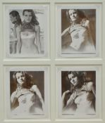 Follower of Helmut Newton (German 1920-2004) a quadriptych of photographic portrait prints,