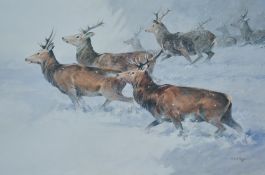 After Alan B Hayman (Scottish b.1947) limited edition colour print 'Running Before The Storm' signed