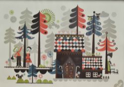 After Sandra Isaksson (isak, Swedish, contemporary) a pair of decorative polychrome fairy tale