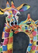 After Steven Brown (British, Contemporary) colour print 'Francie and Josie McZoo' shows two brightly