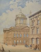 William Herdman (British 1805-1882) watercolour 'Liverpool Town Hall' monogrammed W.H under mount,