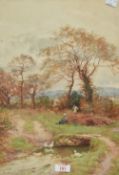 A E Jones, 20th century English school watercolour, a pleasing river scene, signed lower right,