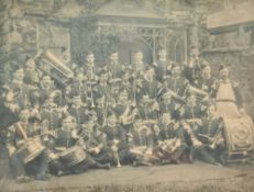 Artist unknown, black and white gelatin silver print photograph, navy or army brass band early