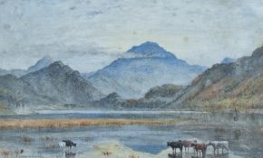 Local interest* Alfred Fontville de Breanski II (British 1877-1957) watercolour, cattle watering