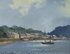 Don Micklethwaite (British b.1936) oil on canvas, Plockton, South West Ross, village scene on the
