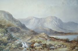 Artist unknown, 20th century English school watercolour, pastoral scene, possibly the Highlands of