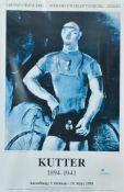 A 1990's framed exhibition poster for Joseph Kutter (1894-1941) in German, dated 5th February-