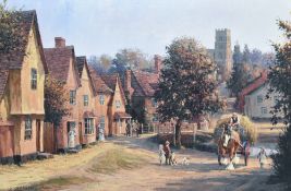 Ron Moseley (British b.1931) oil on canvas 'Lower Slaughter, Cotswolds' idyllic bygone village