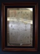 A large framed Elizabeth II silver map of Great Britain, the large silver panel having an engraved