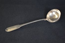 A German white metal (presumed German silver) Old English pattern soup ladle, of traditional form