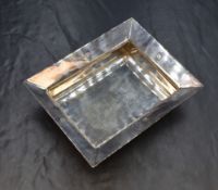 An Elizabeth II silver dish, of rectangular form with a flared rim having hallmarks to each side,