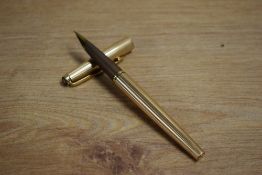 A Parker 50 converter fill fountain pen in gold and Matte Brown (engraved)