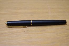A Waterman Hemisphere cartridge converter fill fountain pen in Matte Black having a Waterman Paris M