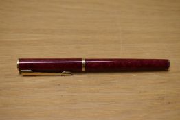 A Waterman Preface cartridge converter fill fountain pen in Red Laque having Waterman France M nib