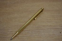 A Sheaffer Targa 1005 Gold Plated Fluted ballpoint pen