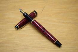 A Waterman Expert cartridge/ converter fill fountain pen in Flame Red laque having Waterman France M
