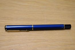 A Parker Rialto rollerball pen in Laque Metallic Blue