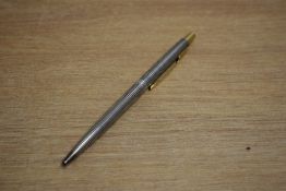 A Parker 75 ballpoint in Sterling Silver Cecile with gold trim