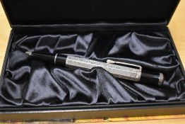 A boxed Montblanc Writers Edition 'Marcel Proust' ballpoint pen. No 17635/20000 having silver barrel