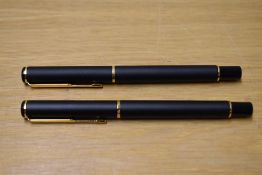 Two Parker Rialto converter fill fountain pens in Matte Black