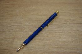 A Sheaffer Targa 1080 Cobalt Blue Ronce ballpoint pen
