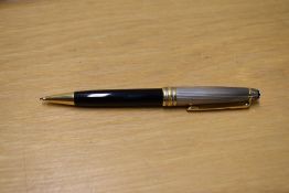 A Montblanc Meisterstuck Solitaire ballpoint pen (PM112546) with Silver cap stamped Ag925 and