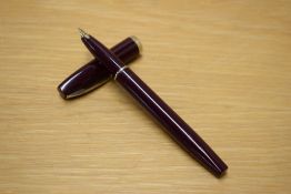 A boxed Sheaffer Imperial touchdown fill fountain pen in Burgundy with fold trim