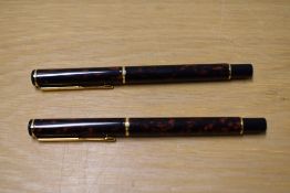 Two Parker Rialto converter fill fountain pens in Aqua Dusk