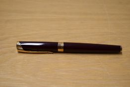 A Waterman L'Etalon converter fill fountain pen in Red Laque having Waterman Paris 18k 750 nib